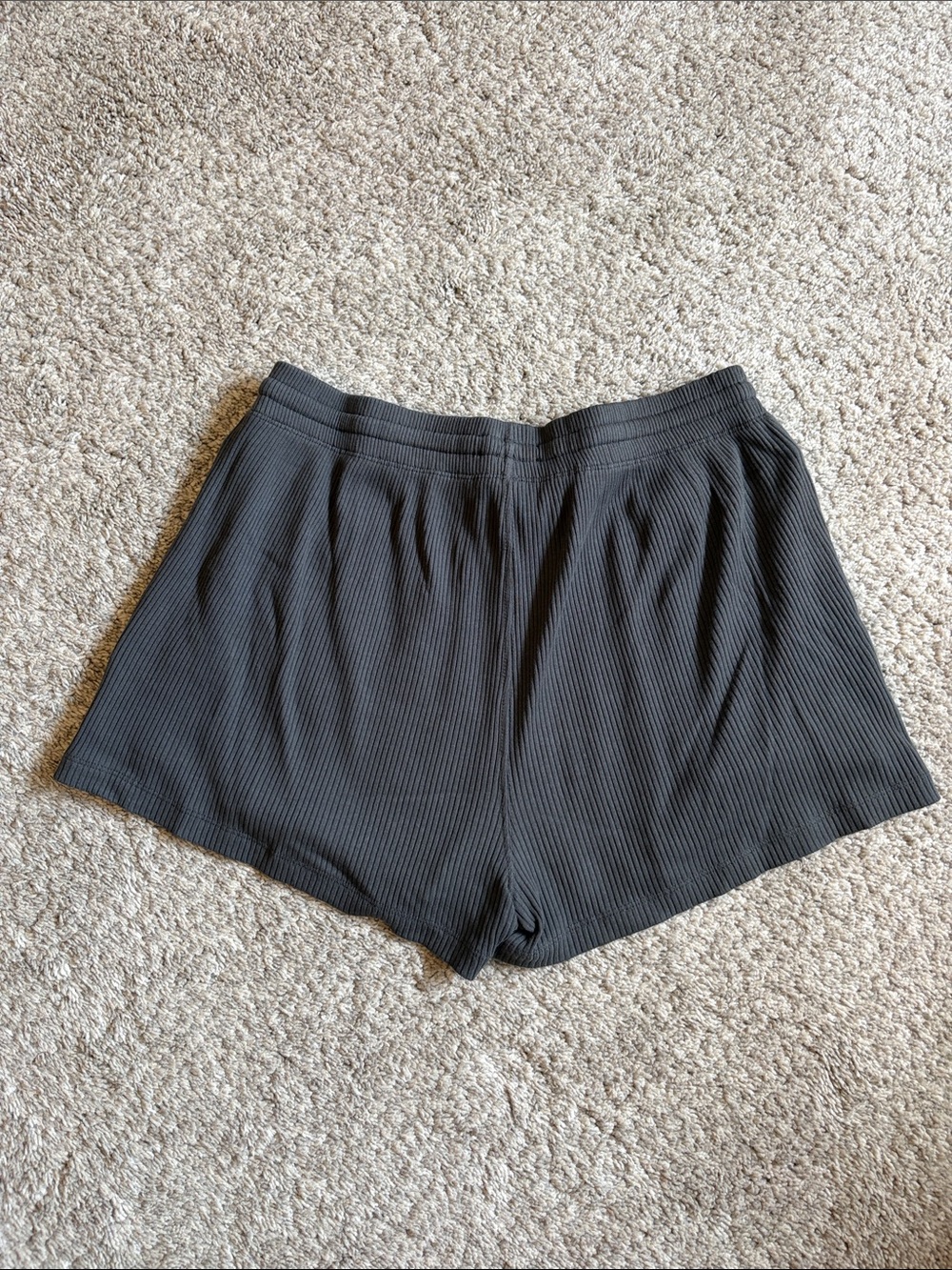 KOTN Grey Ribbed Drawstring Athletic Shorts - Picture 2 of 4